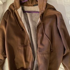 Brandy Melville oversized “christy” zip up hoodie